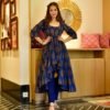 shruti blue cotton kurta set