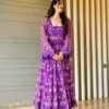 Madhumita purple georgette dress