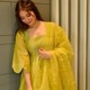 light green chanderi suit set