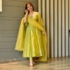 light green chanderi suit set