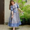 Blue heather cotton dress