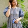 Blue heather cotton dress