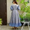 Blue heather cotton dress