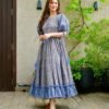 Blue heather cotton dress
