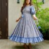 Blue heather cotton dress