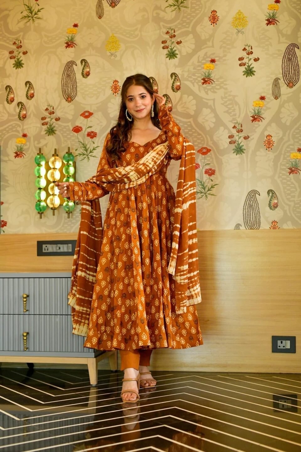 surajmukhi mustard suit set