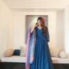 blue asmi chanderi maxi set