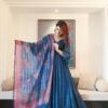 blue asmi chanderi maxi set
