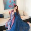 blue asmi chanderi maxi set