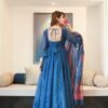 blue asmi chanderi maxi set