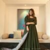 teal green silk maxi set