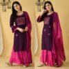 Women’s Rayon Embroidery work Kurta With Sharara Dupatta Set