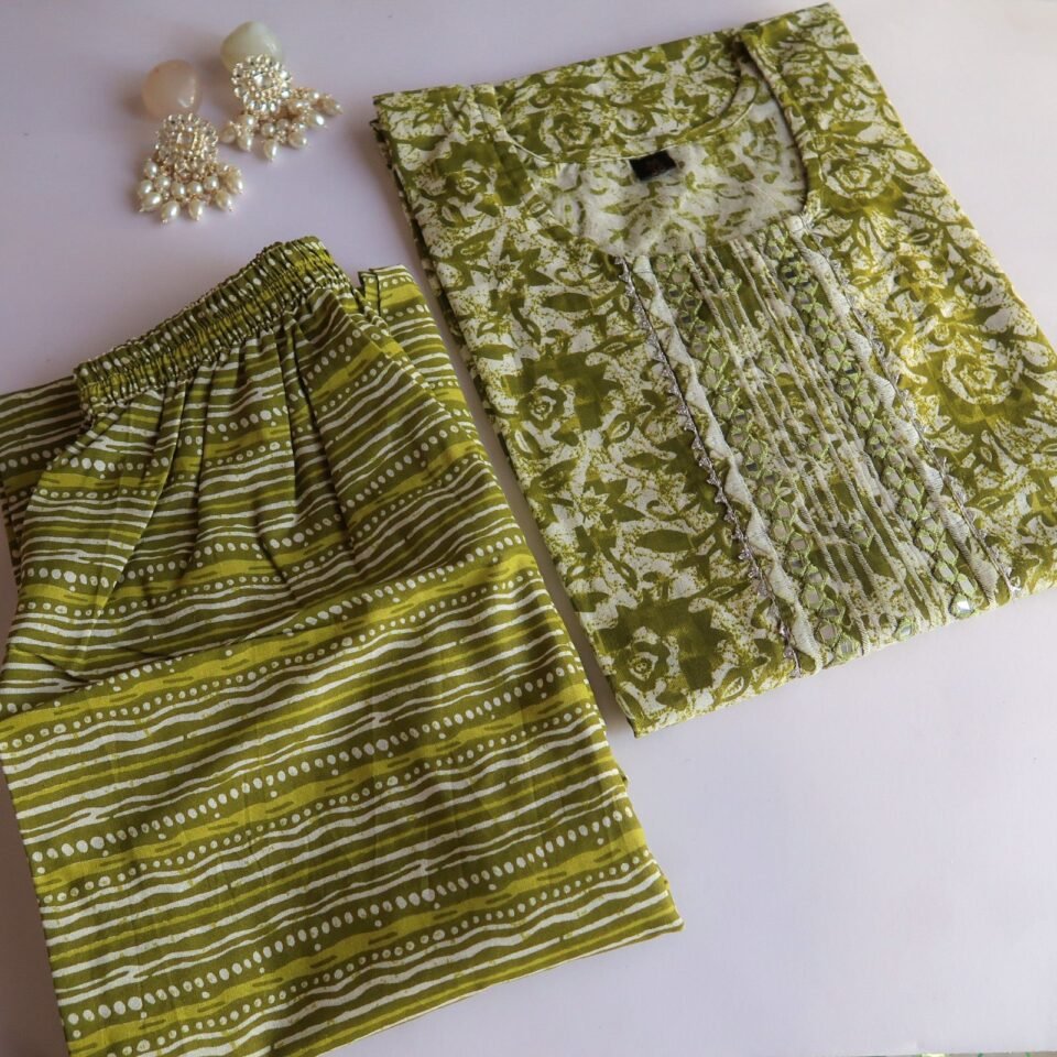 Botanic Green Mirror Slim Fit Suit Set