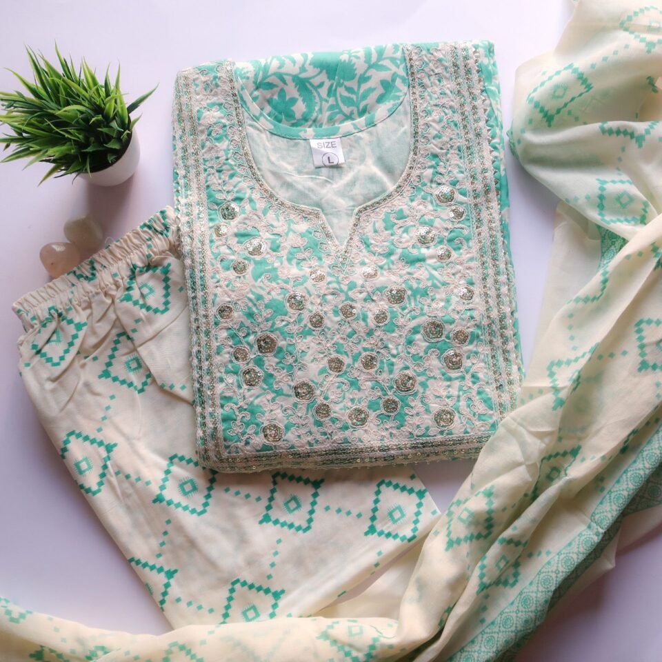 Turquoise Sequin Suit (3 piece)