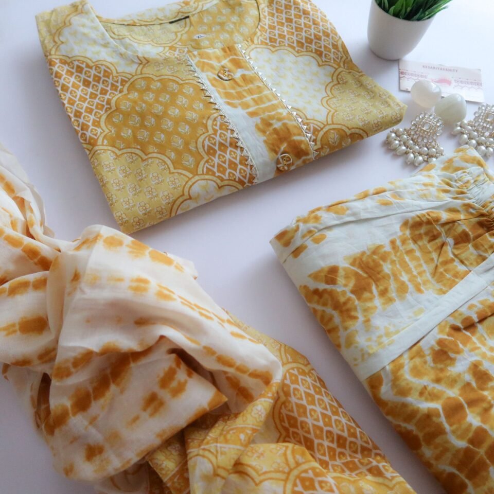 Yellow Tie Dye Suit Set