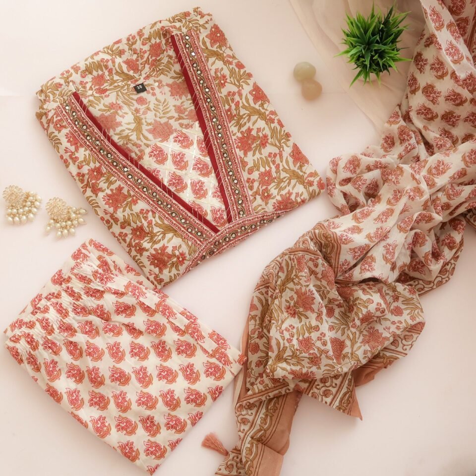 Refreshing Nalini Soft Cotton Suit (3 piece)