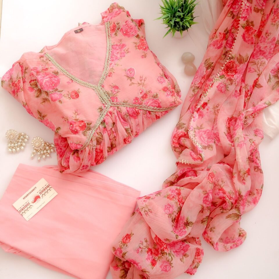 Inaayat Gulabi Chiffon Floral Suit Set 2.0