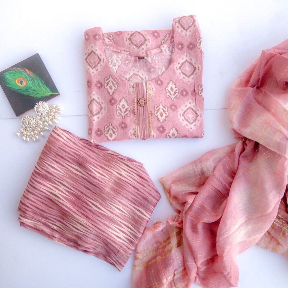 Lilac Ikkat Suit Set - Daily Casual Wear