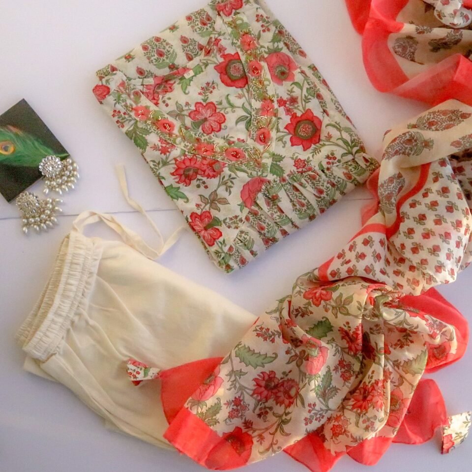 Gulmohar Ada Cotton Suit (3 piece)