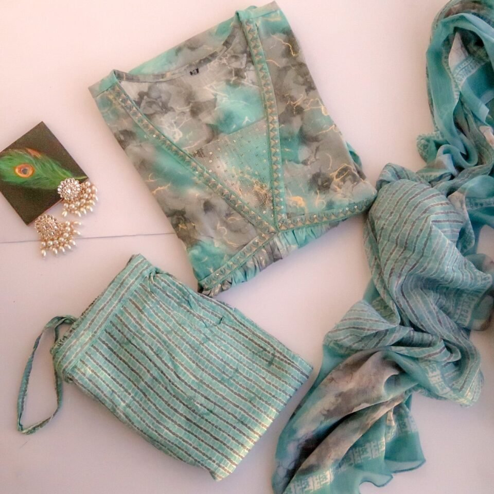 Blue Midnight Grey Suit Set