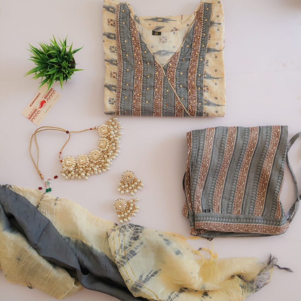 Sober Beige Grey Suit